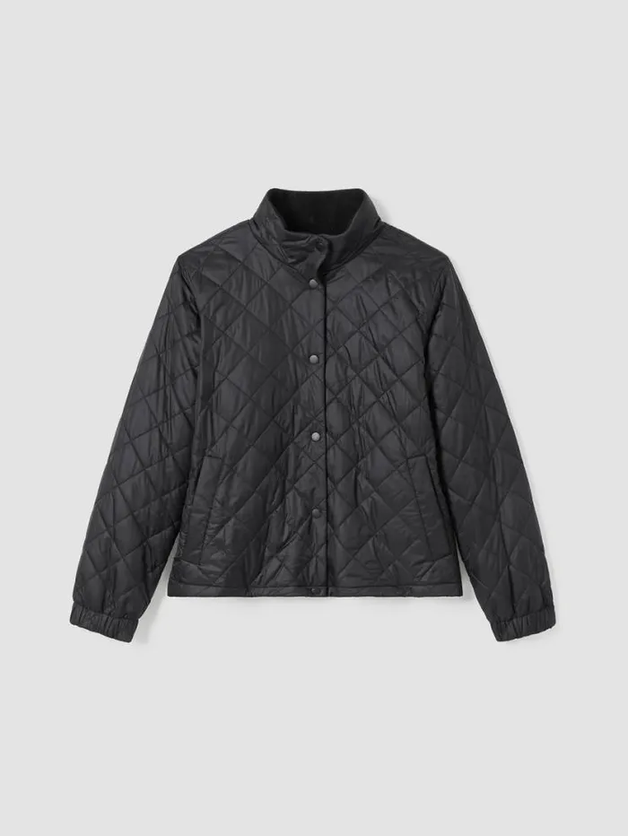 Eileen Fisher Extended Sizing 1X3X Eggshell Recycled Nylon Reversible Jacket Black 8211 Shop