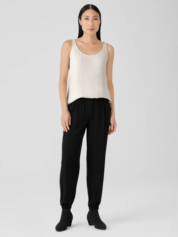 Eileen Fisher Pants Shorts and Jumpsuits Silk Georgette Crepe Jogger Pant Black 8211 Shop