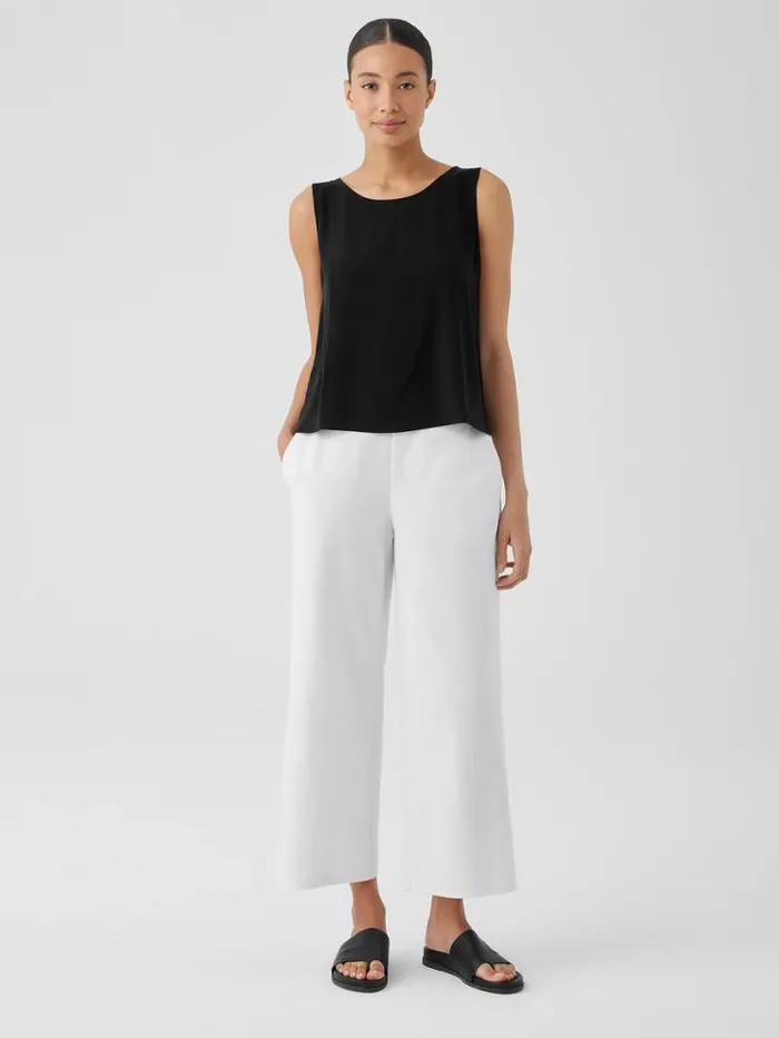 Eileen Fisher Petite Silk Georgette Crepe Ballet Neck Tank Black 8211 Shop