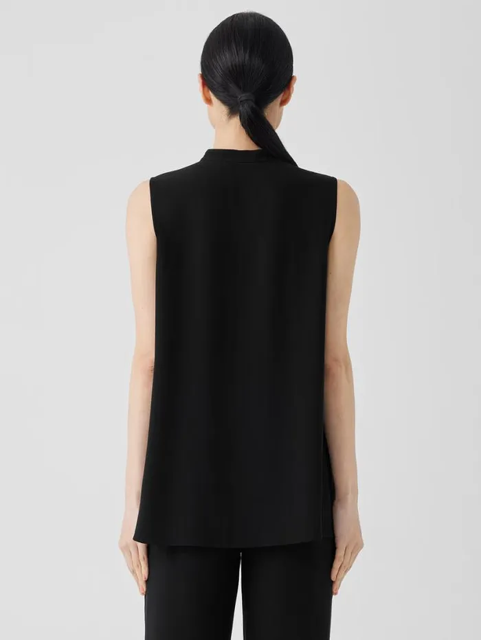 Eileen Fisher Petite Silk Georgette Crepe Sleeveless Shirt Black 8211 Shop