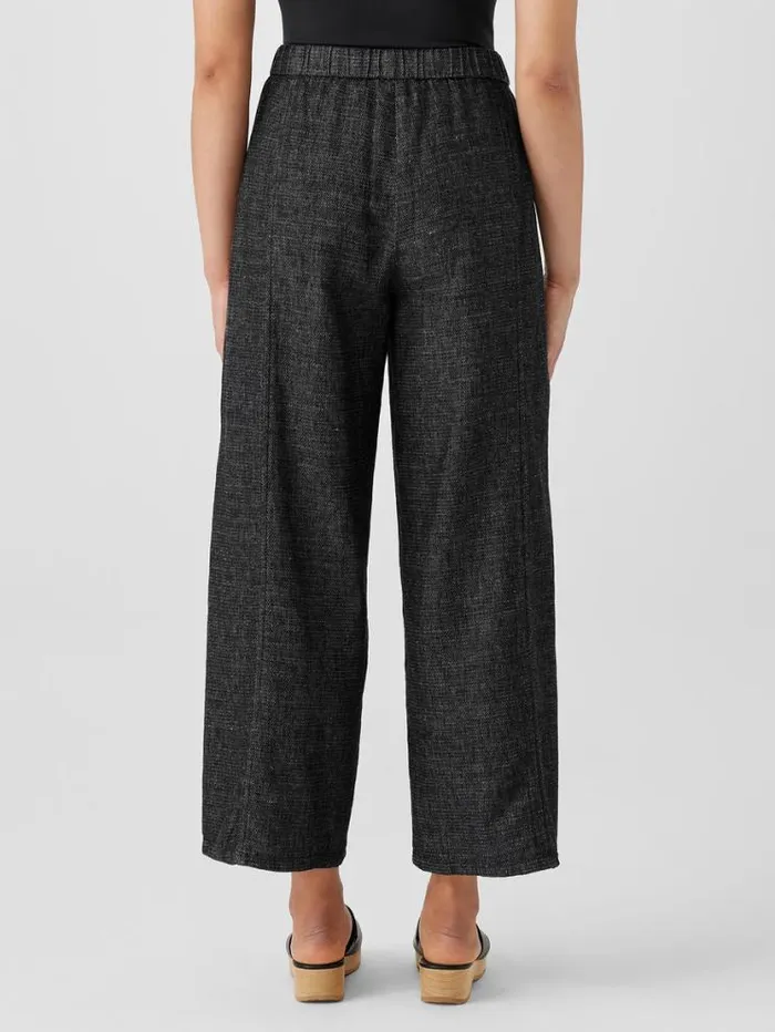 Eileen Fisher Petite Tweedy Hemp Cotton WideLeg Pant Black 8211 Shop
