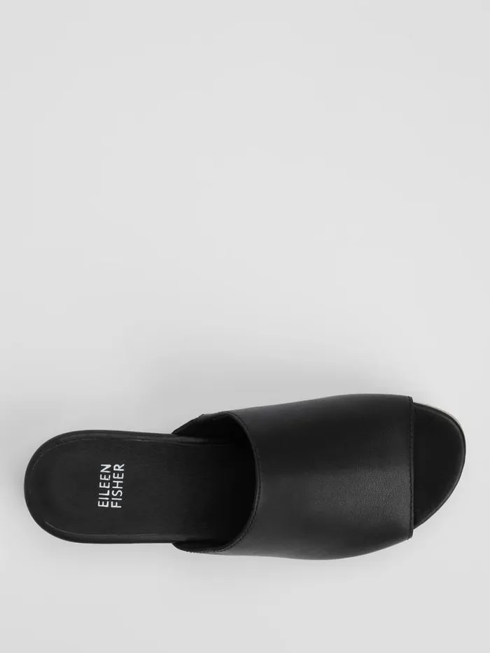 Eileen Fisher Shoes Novel Leather Wedge Sandal Black 8211 Shop