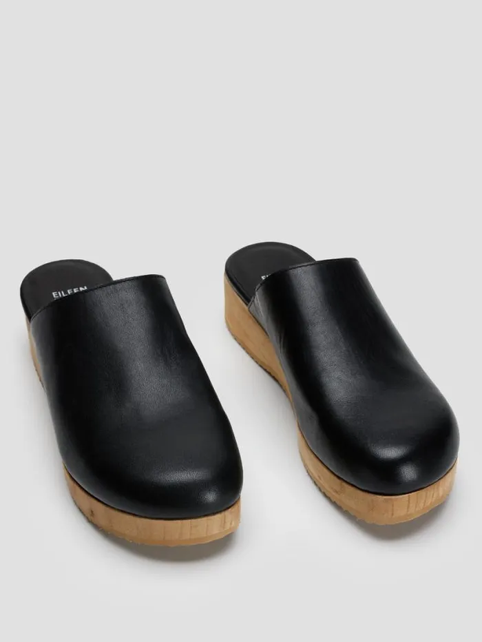 Eileen Fisher Shoes Smooth Leather Clog Black 8211 Shop