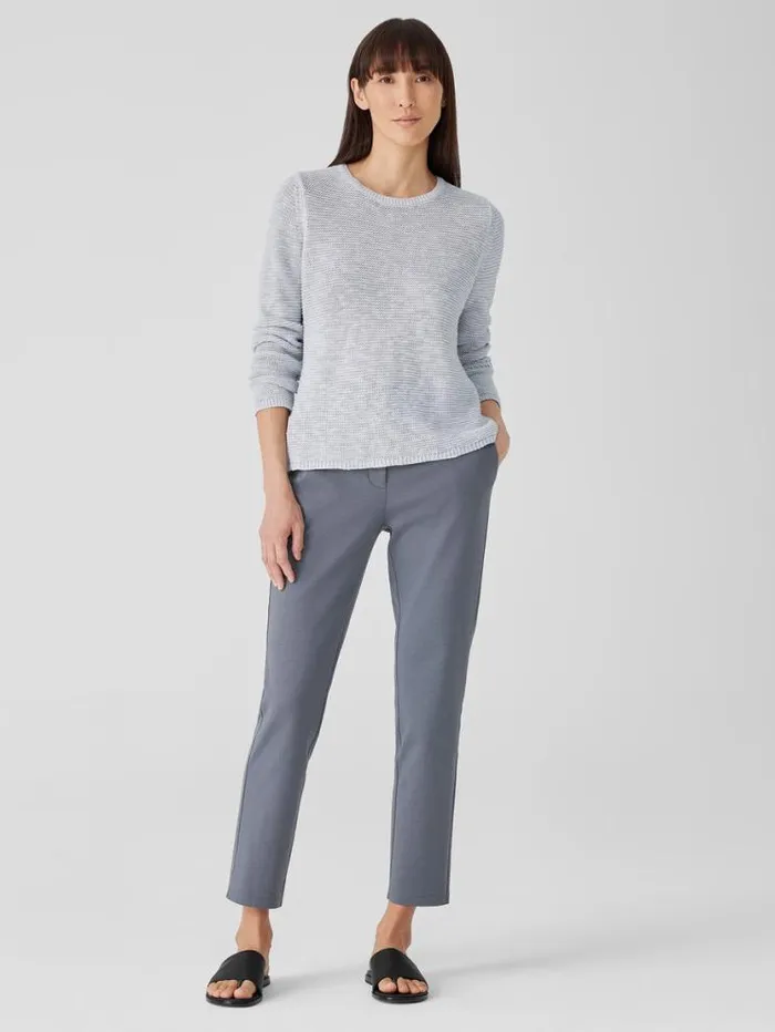 Eileen Fisher Sweaters and Cardigans Organic Linen Cotton Slub Crew Neck Top Pearl 8211 Shop