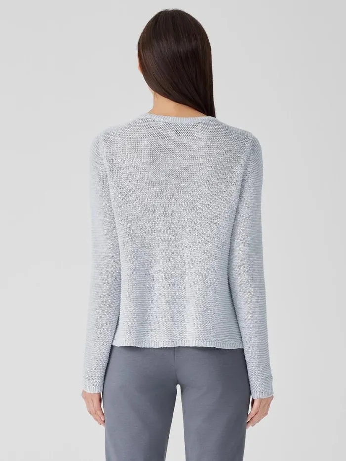 Eileen Fisher Sweaters and Cardigans Organic Linen Cotton Slub Crew Neck Top Pearl 8211 Shop