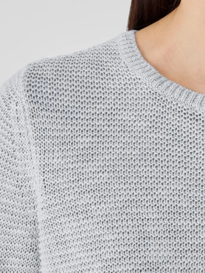 Eileen Fisher Sweaters and Cardigans Organic Linen Cotton Slub Crew Neck Top Pearl 8211 Shop