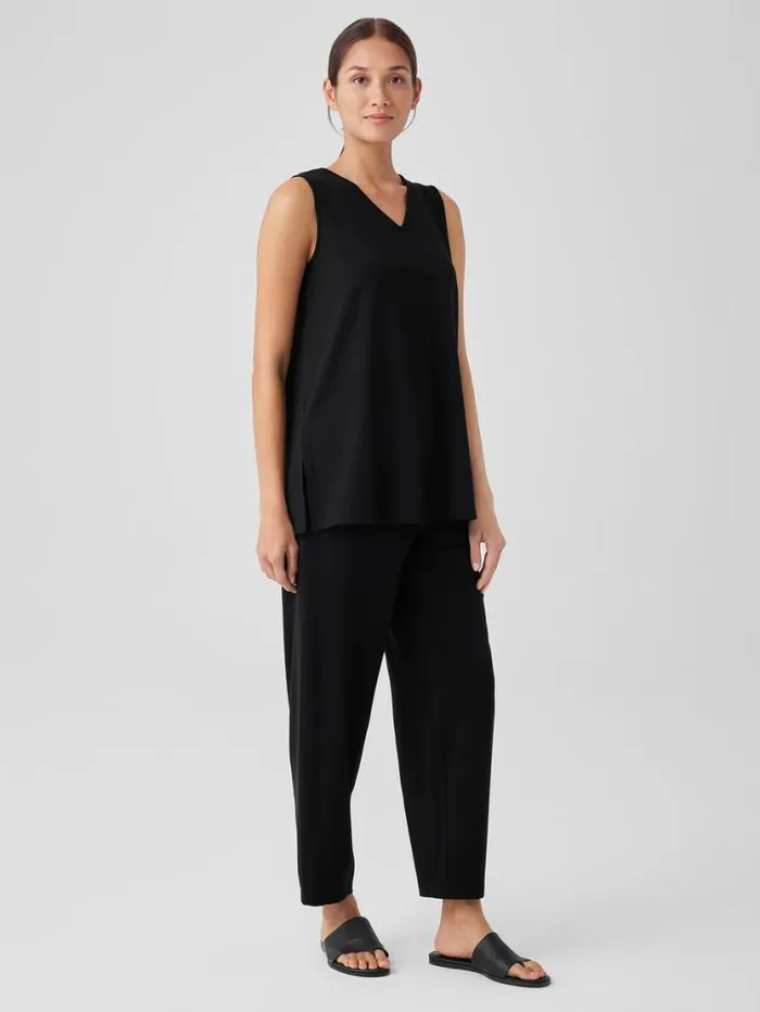 Eileen Fisher Tanks and Camis Stretch Jersey Knit VNeck Tank Black 8211 Shop