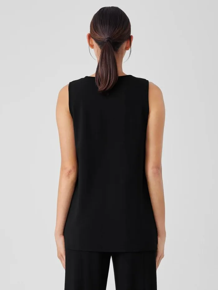 Eileen Fisher Tanks and Camis Stretch Jersey Knit VNeck Tank Black 8211 Shop