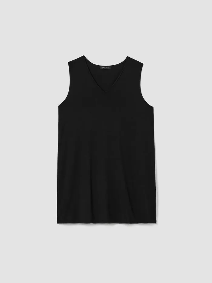 Eileen Fisher Tanks and Camis Stretch Jersey Knit VNeck Tank Black 8211 Shop