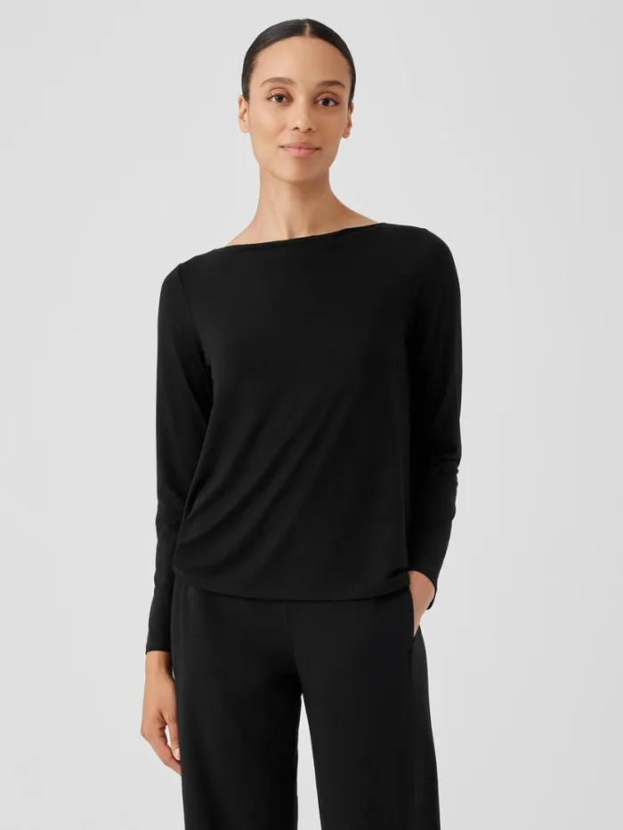 Eileen Fisher Tops and Tees Fine Jersey Cowl Neck Top Black 8211 Shop