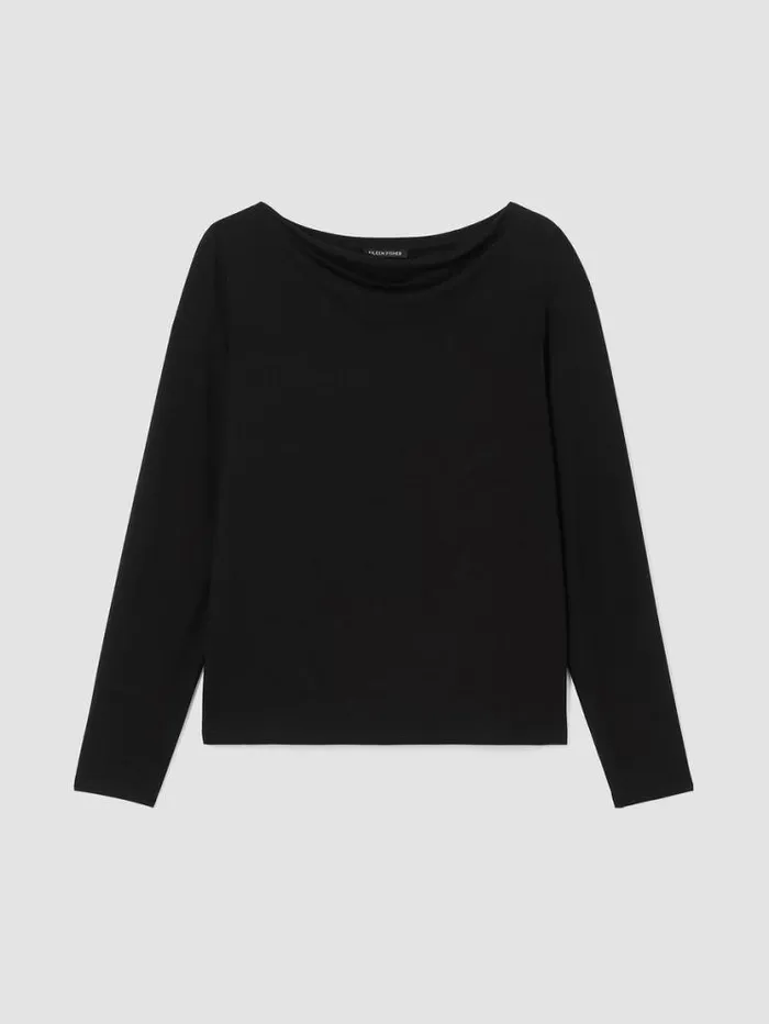 Eileen Fisher Tops and Tees Fine Jersey Cowl Neck Top Black 8211 Shop