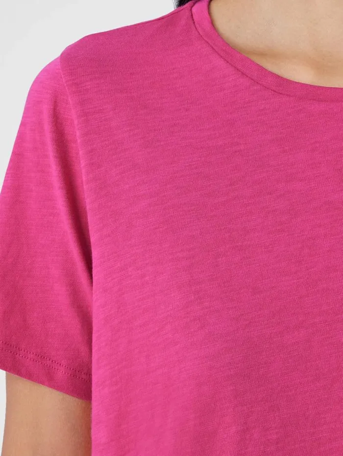 Eileen Fisher Tops and Tees Organic Cotton Slubby Jersey Tee Geranium 8211 Shop