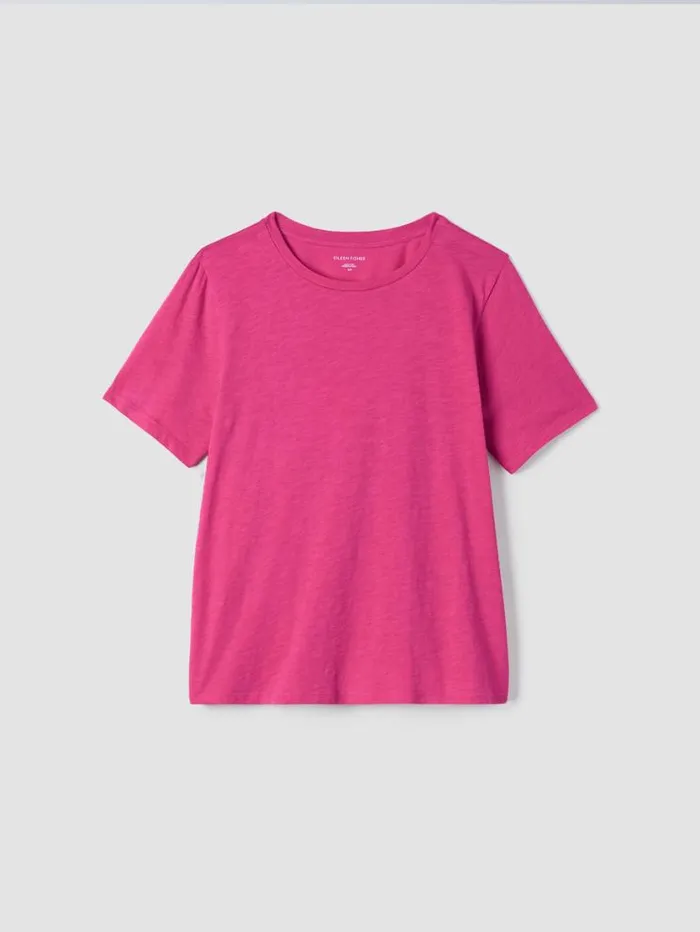 Eileen Fisher Tops and Tees Organic Cotton Slubby Jersey Tee Geranium 8211 Shop