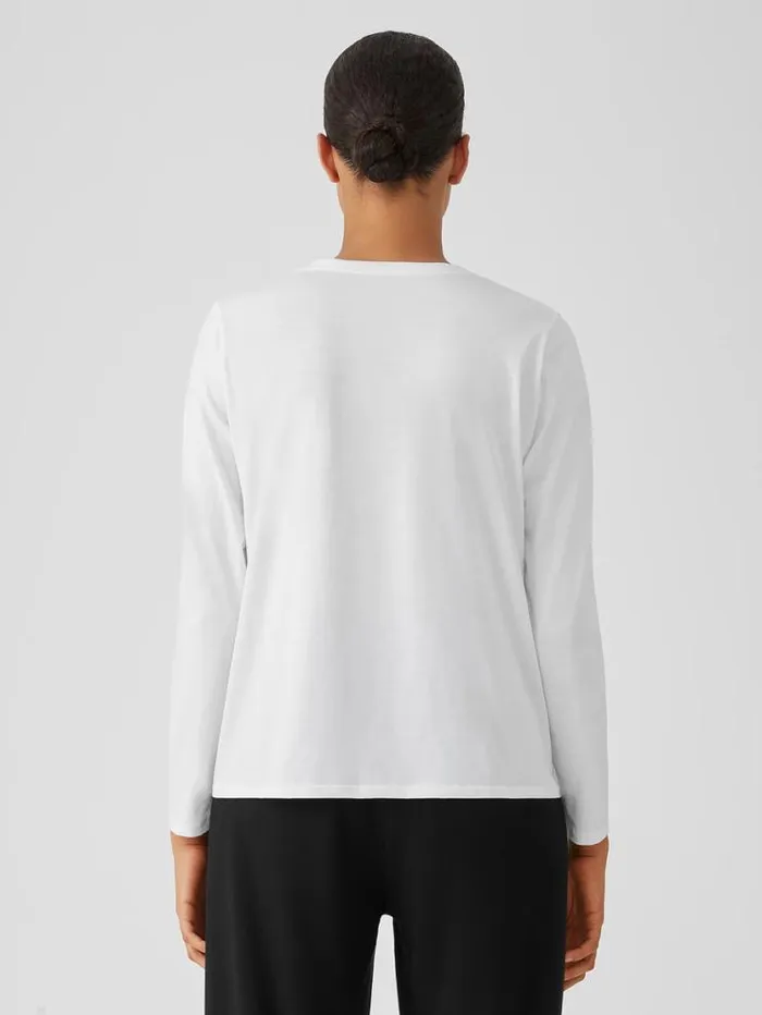 Eileen Fisher Tops and Tees Organic Pima Cotton Jersey VNeck Top White 8211 Shop