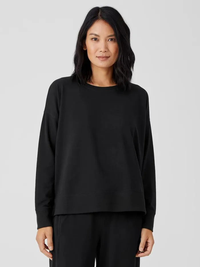 Eileen Fisher Tops and Tees Traceable Cotton Jersey Crew Neck Top Black 8211 Shop