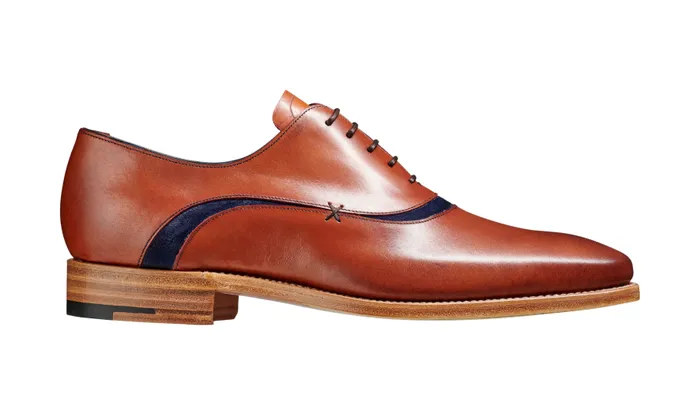 Emerson 8211 Antique Rosewood Navy Suede Men Barker Shoes Mens Oxfords