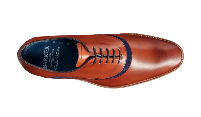 Emerson 8211 Antique Rosewood Navy Suede Men Barker Shoes Mens Oxfords
