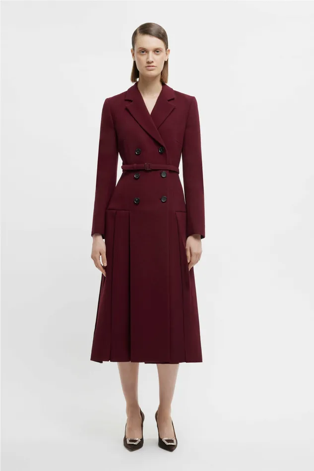 Emilia Wickstead Dresses Women Chaney Dress In Burgundy Double Crepe