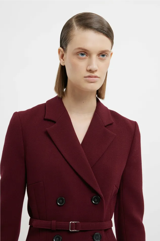 Emilia Wickstead Dresses Women Chaney Dress In Burgundy Double Crepe Emilia Wickstead Dresses Women Chaney Dress In Burgundy Double Crepe