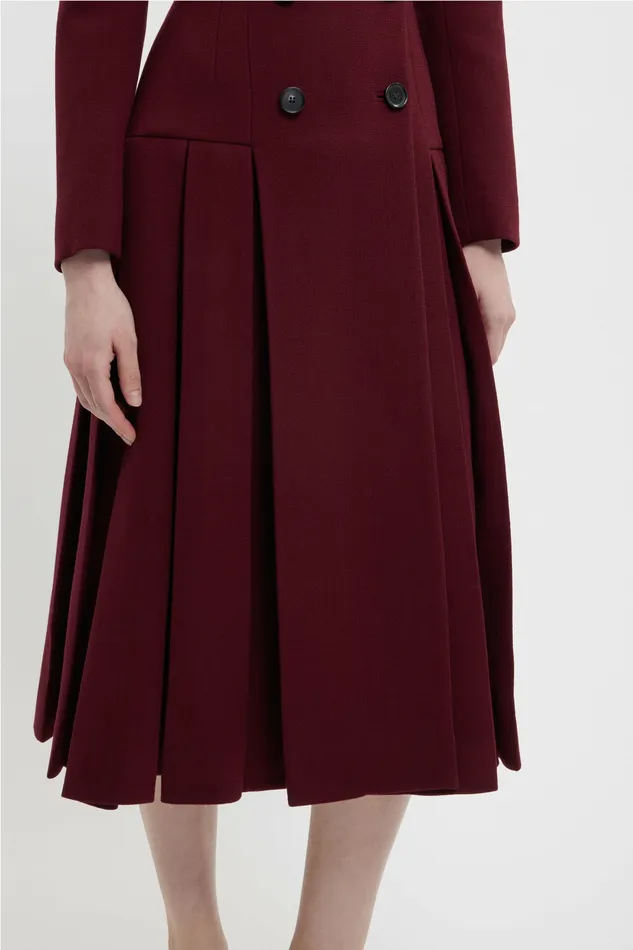 Emilia Wickstead Dresses Women Chaney Dress In Burgundy Double Crepe Emilia Wickstead Dresses Women Chaney Dress In Burgundy Double Crepe