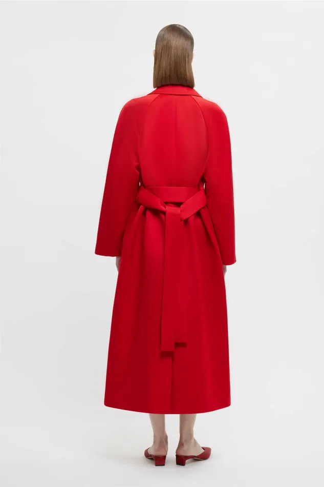 Emilia Wickstead Jackets And Coats Women Hasina Coat In Bright Red Doppio Satin Emilia Wickstead Jackets And Coats Women Hasina Coat In Bright Red Doppio Satin