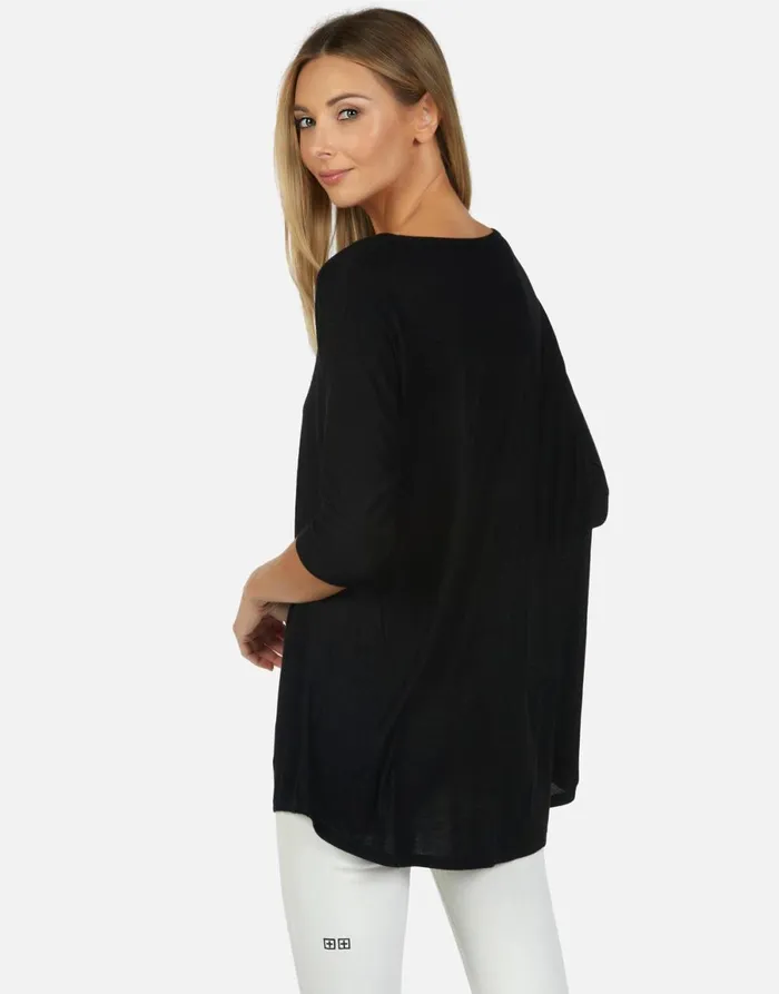 Eva X Crystal Biting Lip Black Women039s Lauren Moshi Long Sleeve