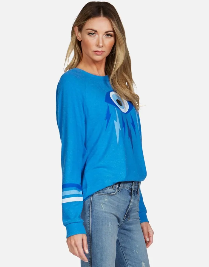 Everly Electric Evil Eye Sky Blue Women039s Lauren Moshi Long Sleeve
