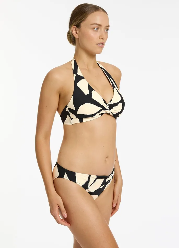 Fiore Twist Front Hipster Bikini Bottom Black Women JETS Australia Hipster Bikini Bottoms
