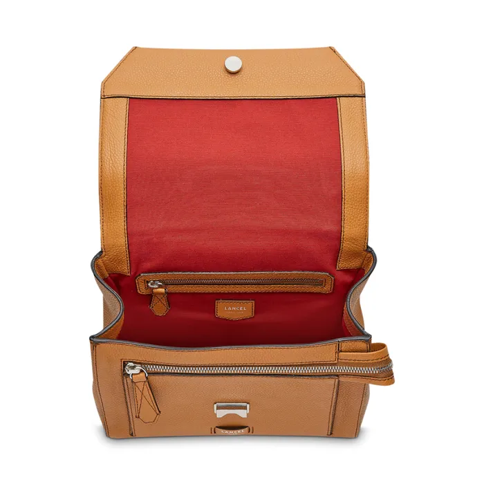 Flap Bag With Handle Camel Women Lancel Shoulder Bags
