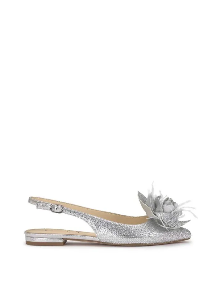 Flats Shoes Jessica Simpson Evito Sling Back Ballet Flat In Silver