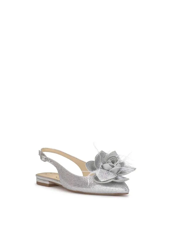 Flats Shoes Jessica Simpson Evito Sling Back Ballet Flat In Silver