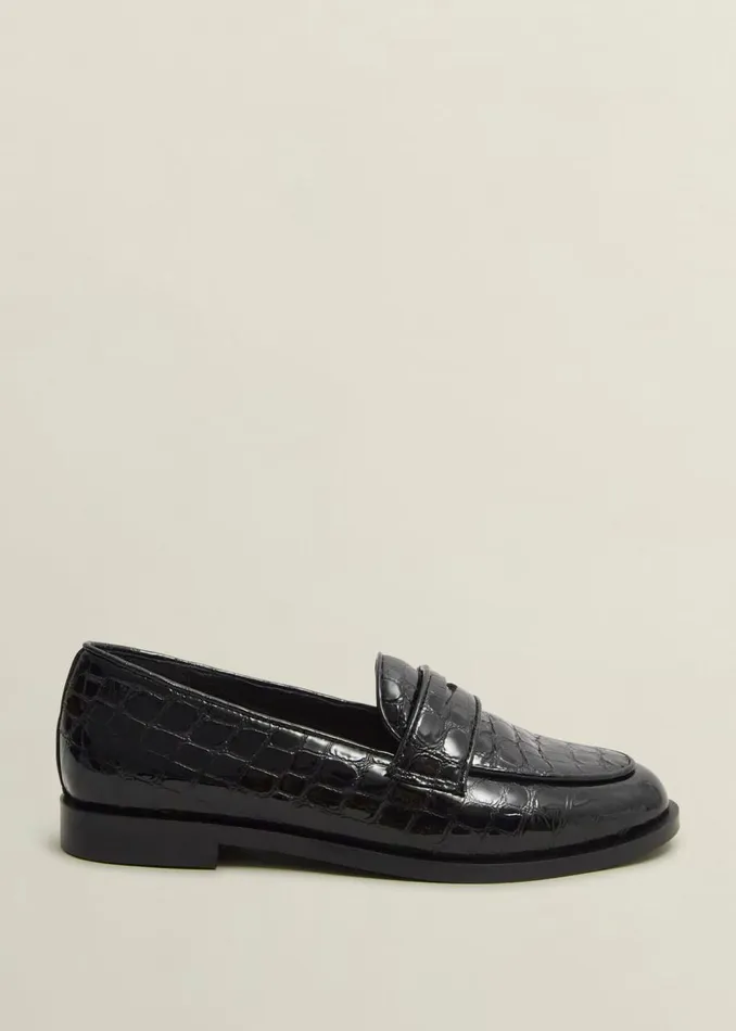 Flats Women HOBBS Lillian Leather Loafers Black