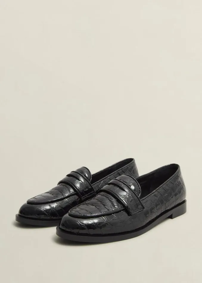 Flats Women HOBBS Lillian Leather Loafers Black