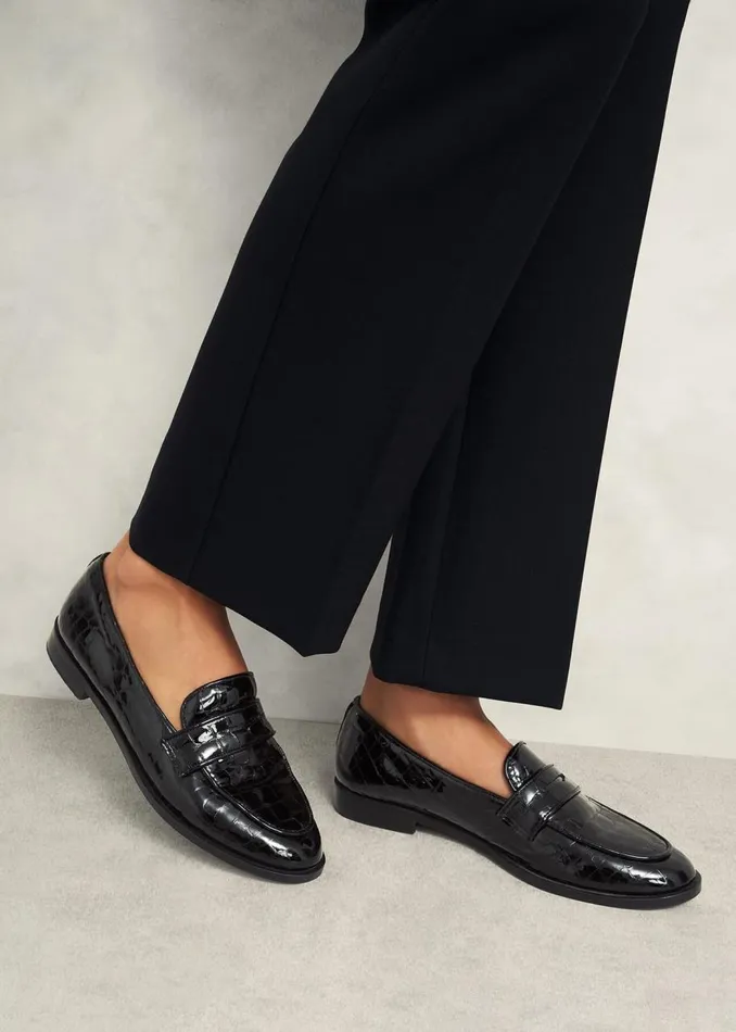 Flats Women HOBBS Lillian Leather Loafers Black