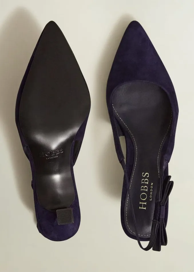 Flats Women HOBBS Safia Suede Slingbacks Midnight