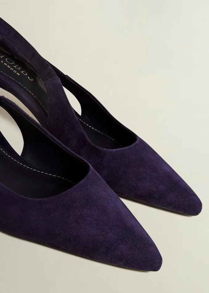 Flats Women HOBBS Safia Suede Slingbacks Midnight
