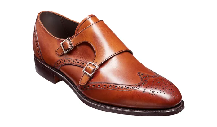 Fleet 8211 Antique Rosewood Calf Men Barker Shoes Mens Monk Straps