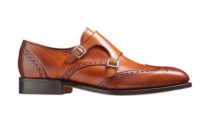 Fleet 8211 Antique Rosewood Calf Men Barker Shoes Mens Monk Straps