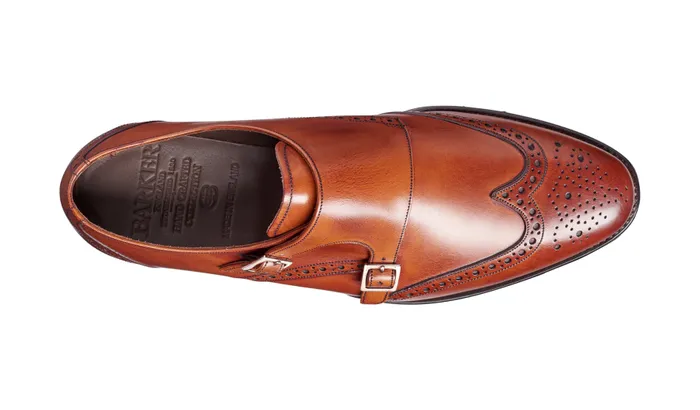 Fleet 8211 Antique Rosewood Calf Men Barker Shoes Mens Monk Straps