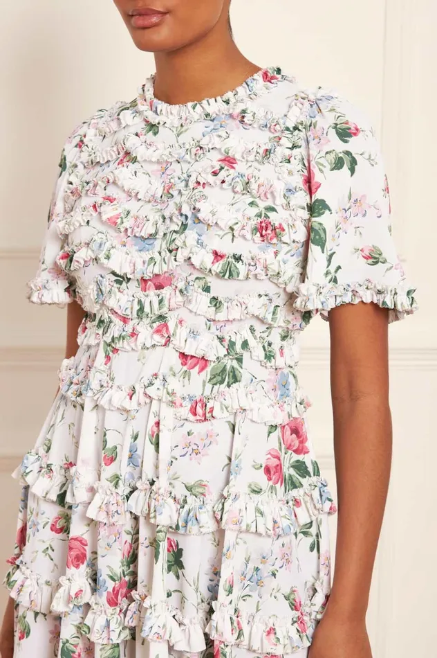 Floral Fantasy Crepe Ankle Gown Multi Women Needle and Thread Dresses