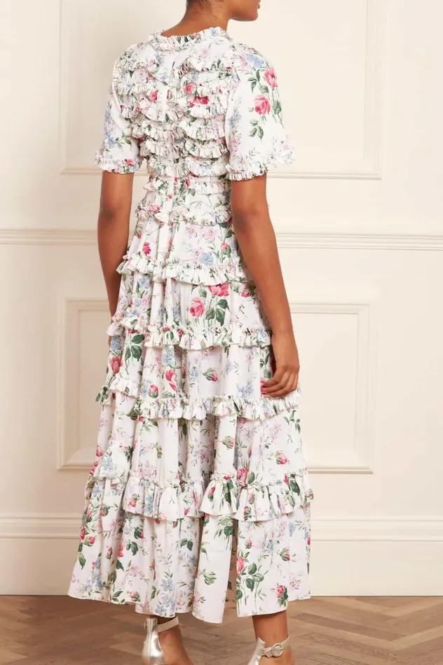 Floral Fantasy Crepe Ankle Gown Multi Women Needle and Thread Dresses