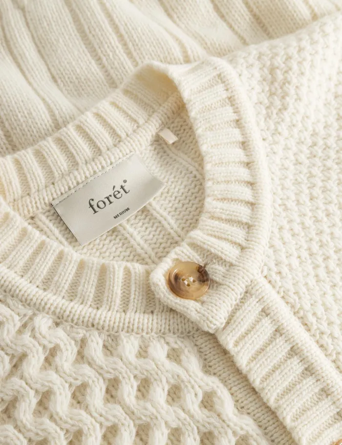 Fort Knitwear HYBRID CABLE CARDIGAN Cloud 8211 Men Fort Knitwear HYBRID CABLE CARDIGAN Cloud 8211 Men