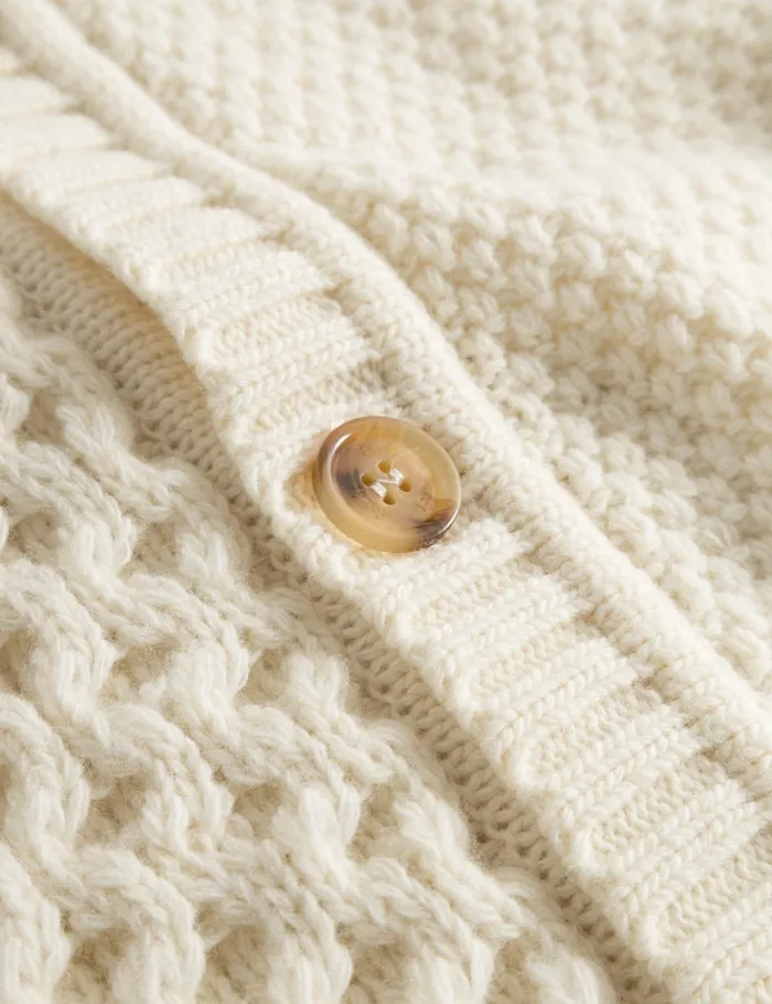 Fort Knitwear HYBRID CABLE CARDIGAN Cloud 8211 Men Fort Knitwear HYBRID CABLE CARDIGAN Cloud 8211 Men