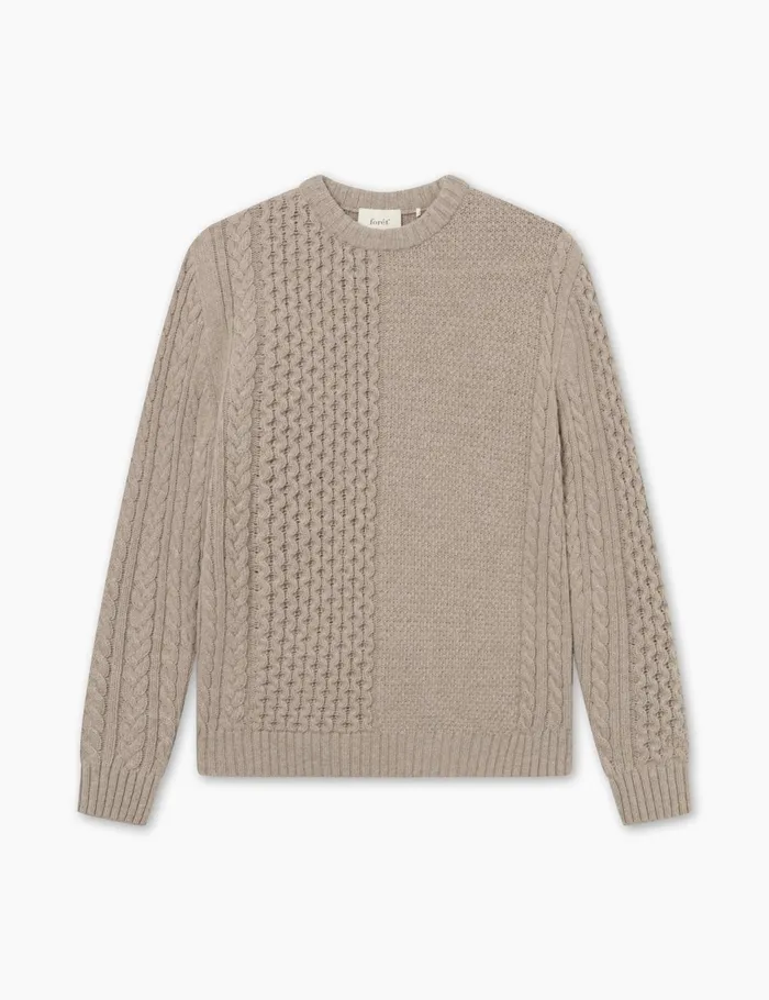 Fort Knitwear HYBRID CABLE KNIT Khaki 8211 Men