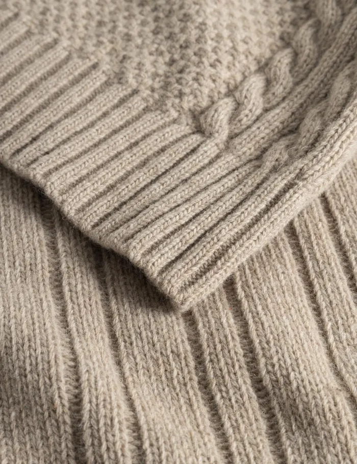 Fort Knitwear HYBRID CABLE KNIT Khaki 8211 Men Fort Knitwear HYBRID CABLE KNIT Khaki 8211 Men