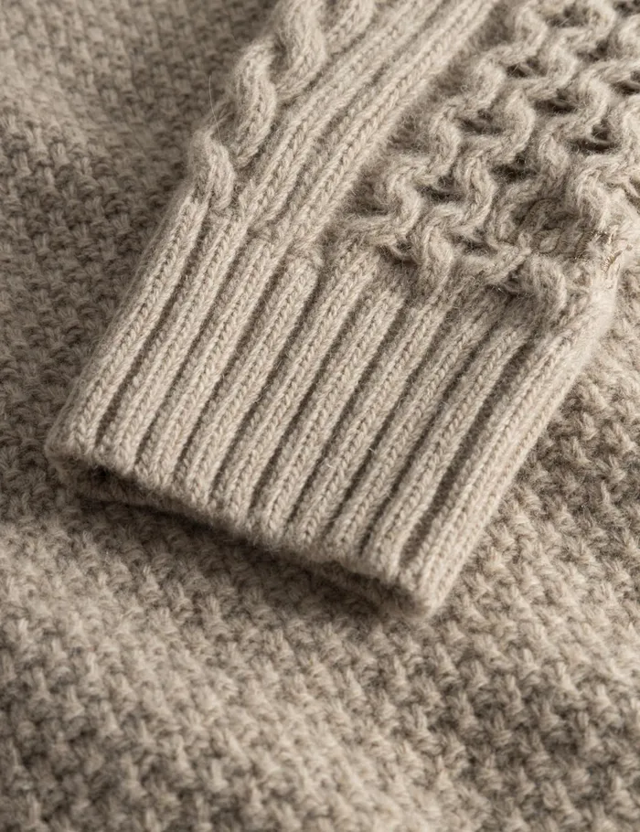 Fort Knitwear HYBRID CABLE KNIT Khaki 8211 Men Fort Knitwear HYBRID CABLE KNIT Khaki 8211 Men