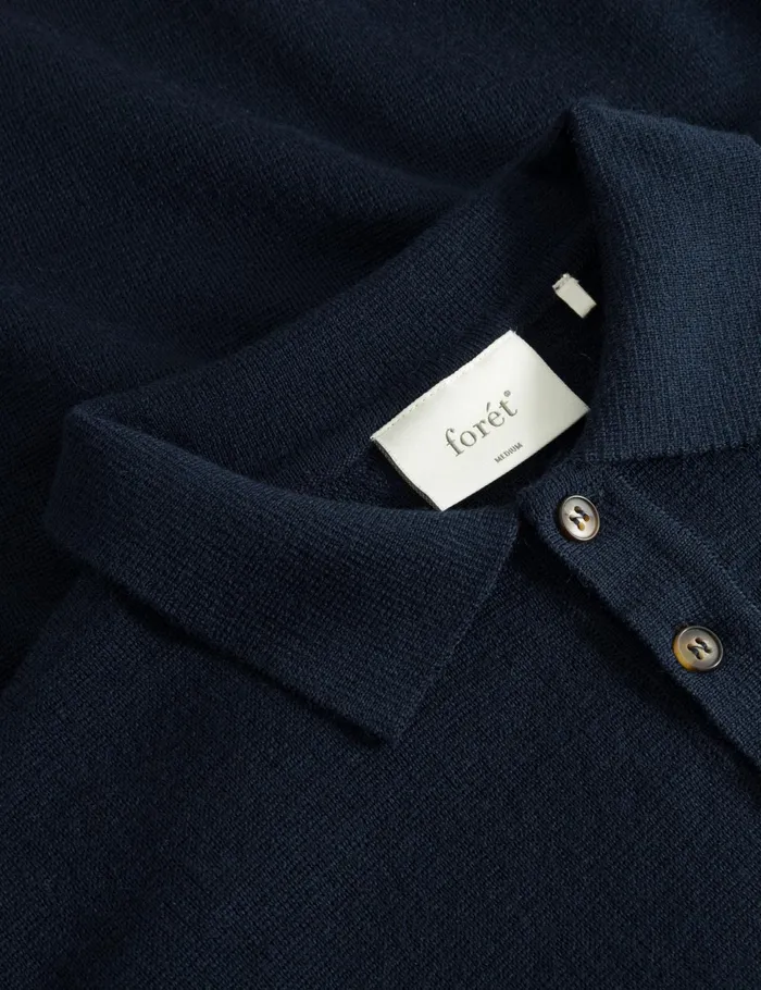 Fort Sweatshirts BASE MERINO POLO KNIT Navy 8211 Men