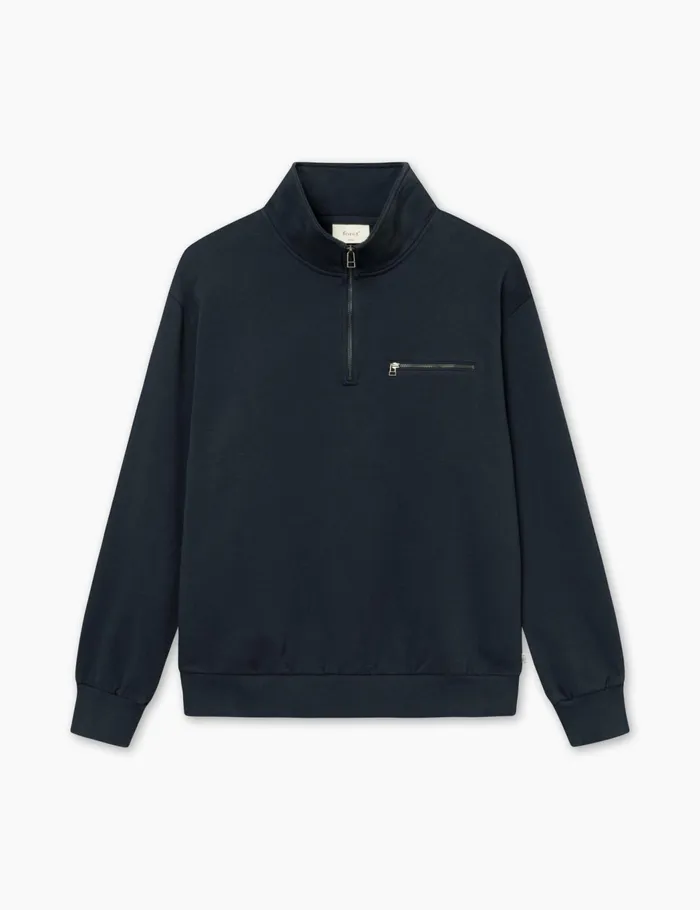 Fort Sweatshirts LOG HALF ZIP SWEATSHIRT Navy 8211 Men