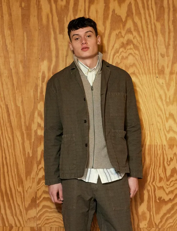 Fort Sweatshirts MARSH RIB ZIP HIGH NECK Khaki 8211 Men Fort Sweatshirts MARSH RIB ZIP HIGH NECK Khaki 8211 Men