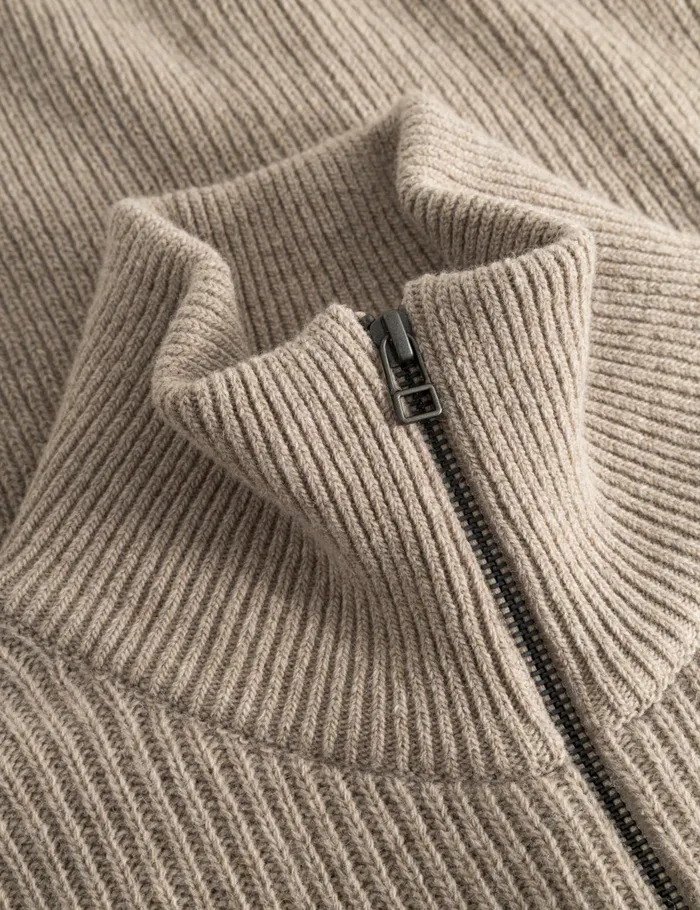 Fort Sweatshirts MARSH RIB ZIP HIGH NECK Khaki 8211 Men Fort Sweatshirts MARSH RIB ZIP HIGH NECK Khaki 8211 Men